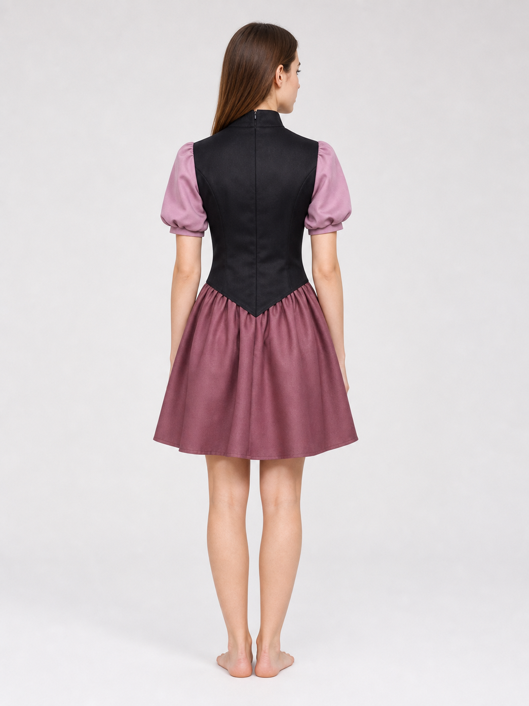 Amity Cosplay Costume: Black Top and Burgundy Skirt