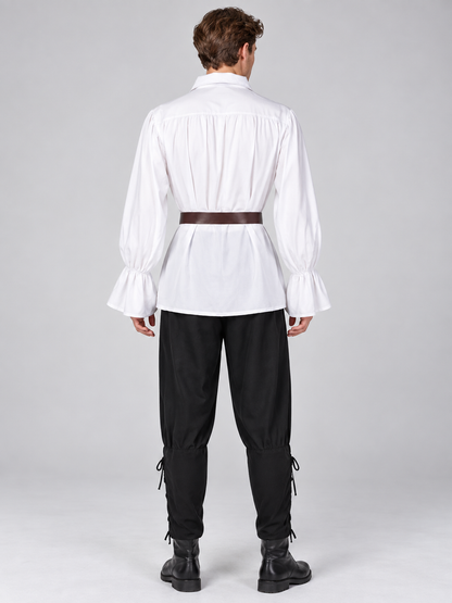 Medieval-Style Costume: White Shirt, Pants, Belt