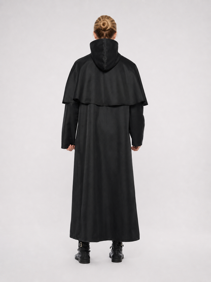 Black long hooded cloak, carnival costume