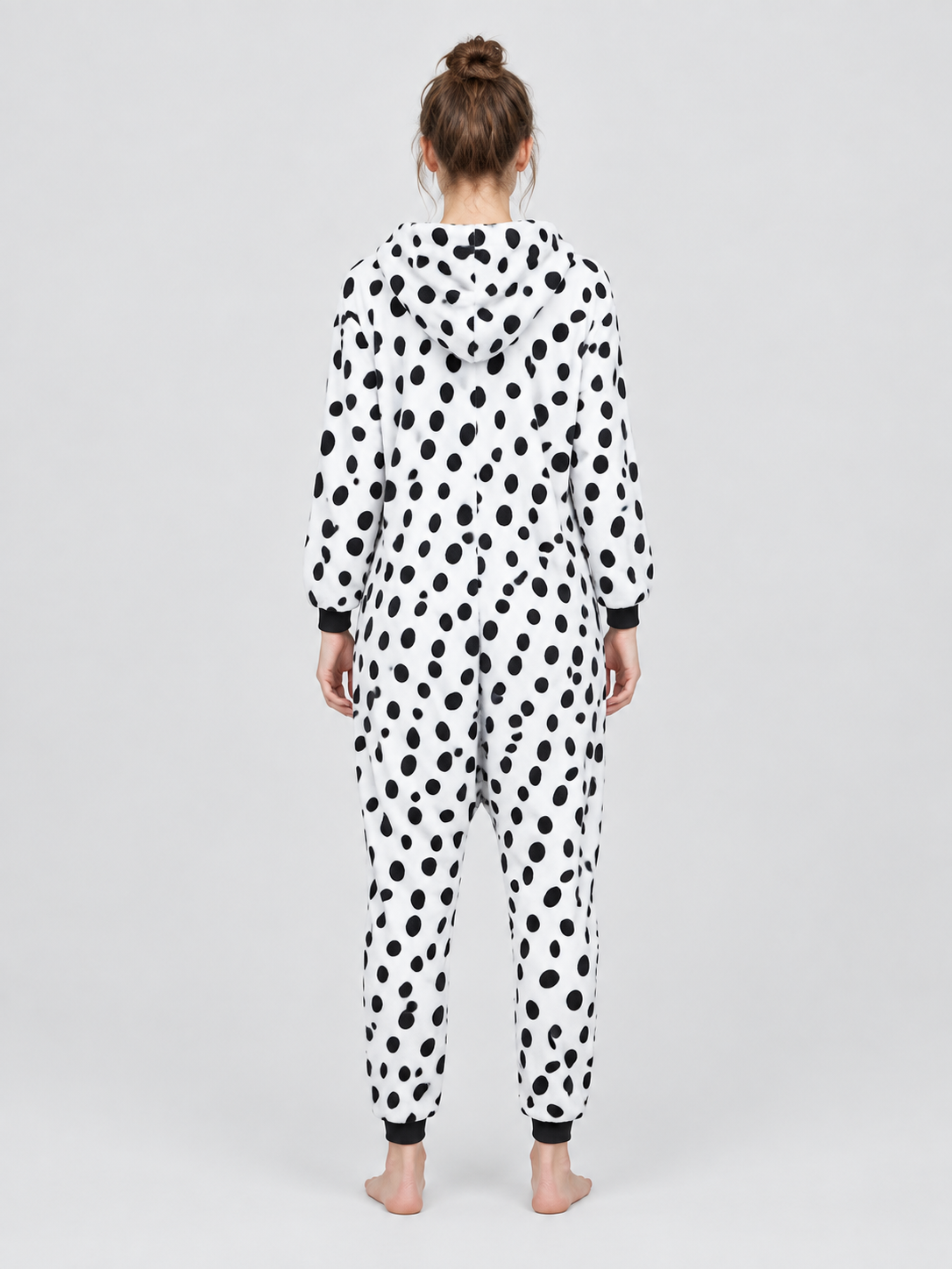 White Kigurumi Pajama with Black Spotted Print