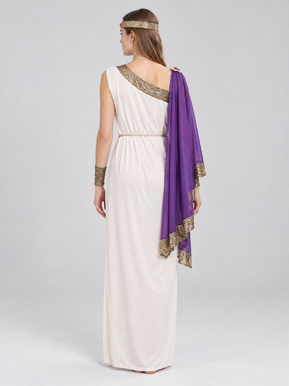 Ancient Carnival Costume with Purple Cape back view