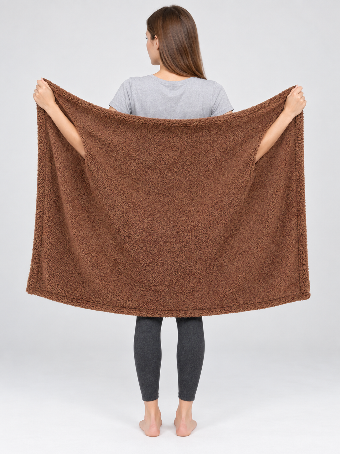 Brown Reversible Pet Blanket back view