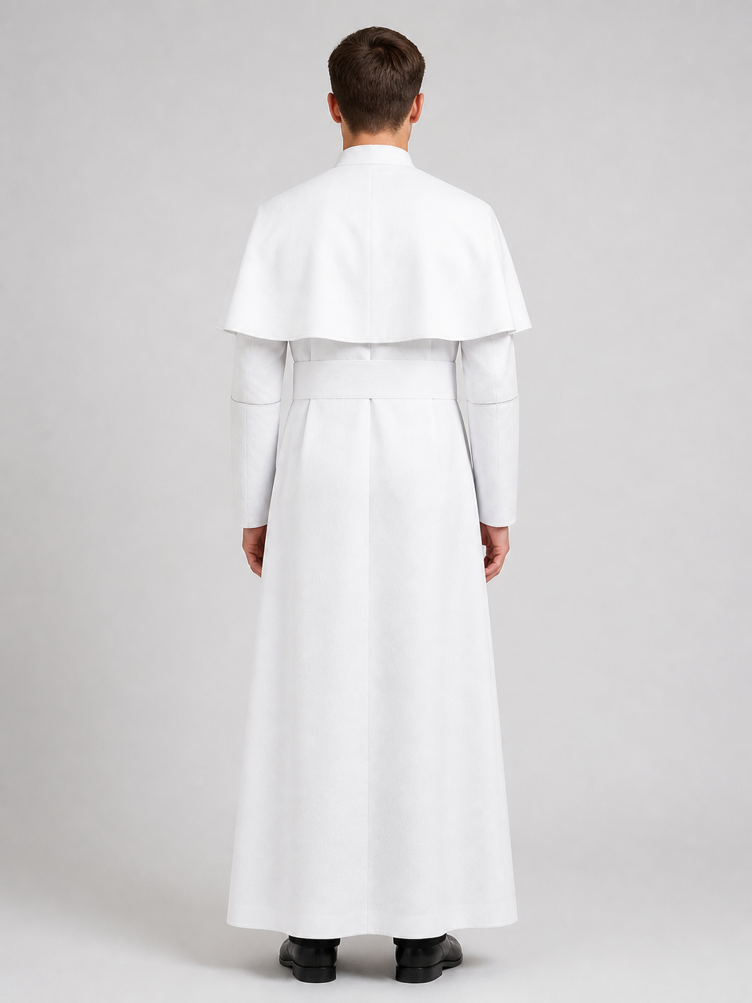 White Long Cosplay Dress with Cape and Cross
