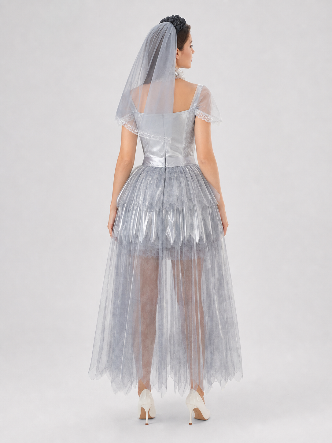 Halloween Cosplay Dress, Gray and White