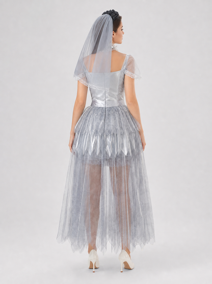 Halloween Cosplay Dress, Gray and White