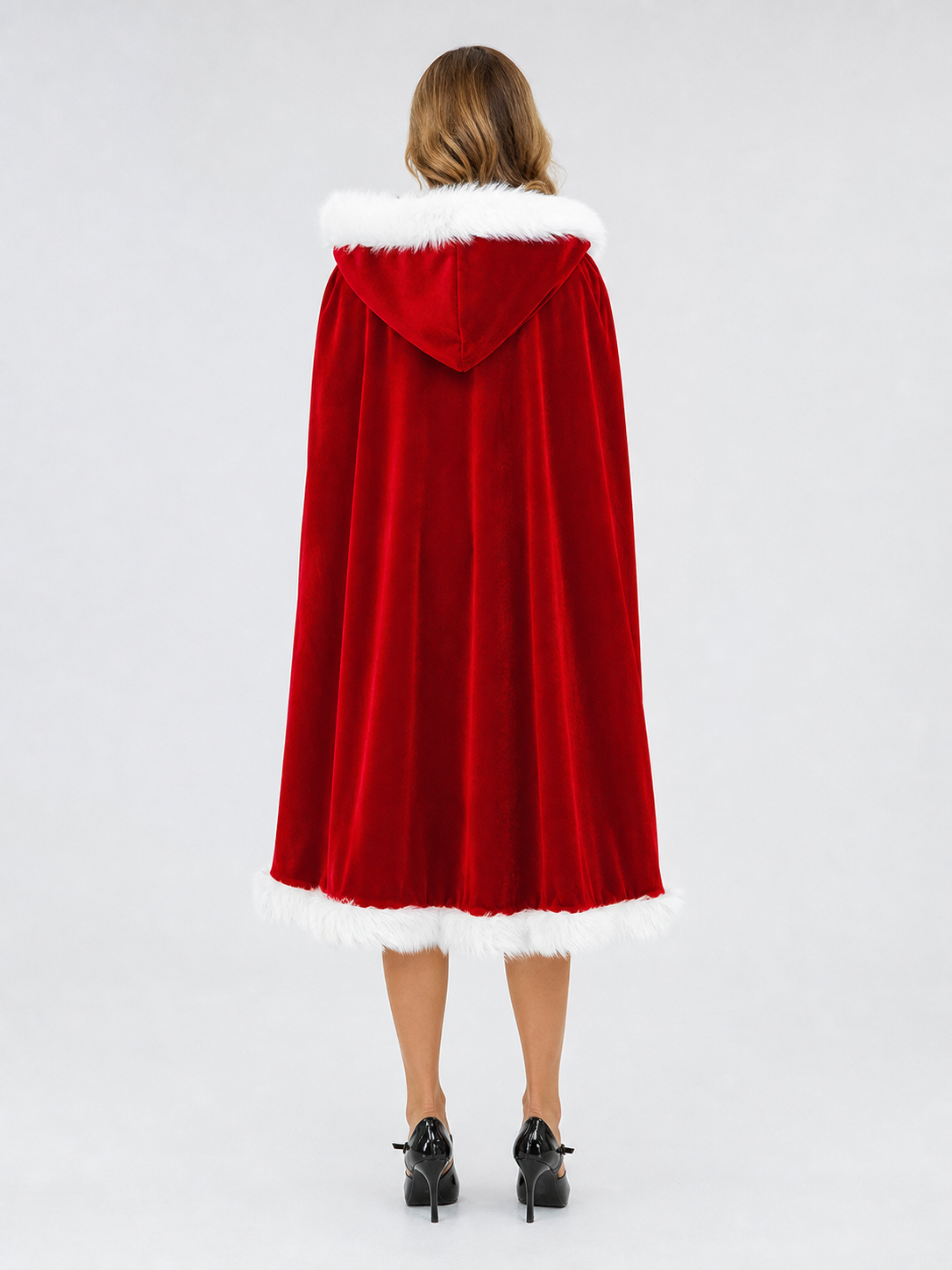 Christmas Red Long Hooded Cape