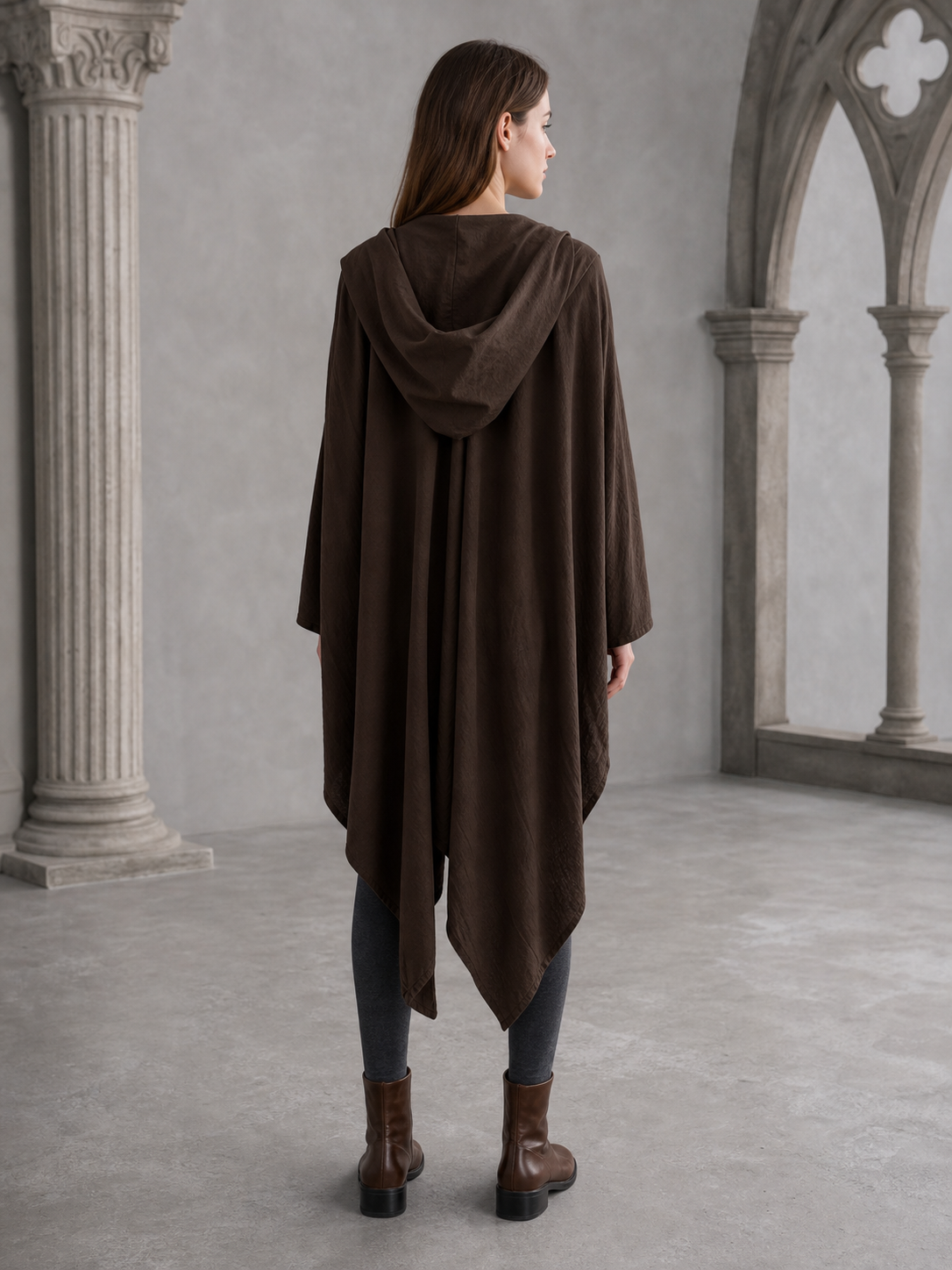 Brown Carnival Cloak with Hood back view 3