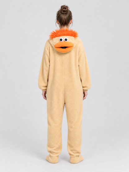 Insulated Fleece Kigurumi Pajama with Puffy Decoration