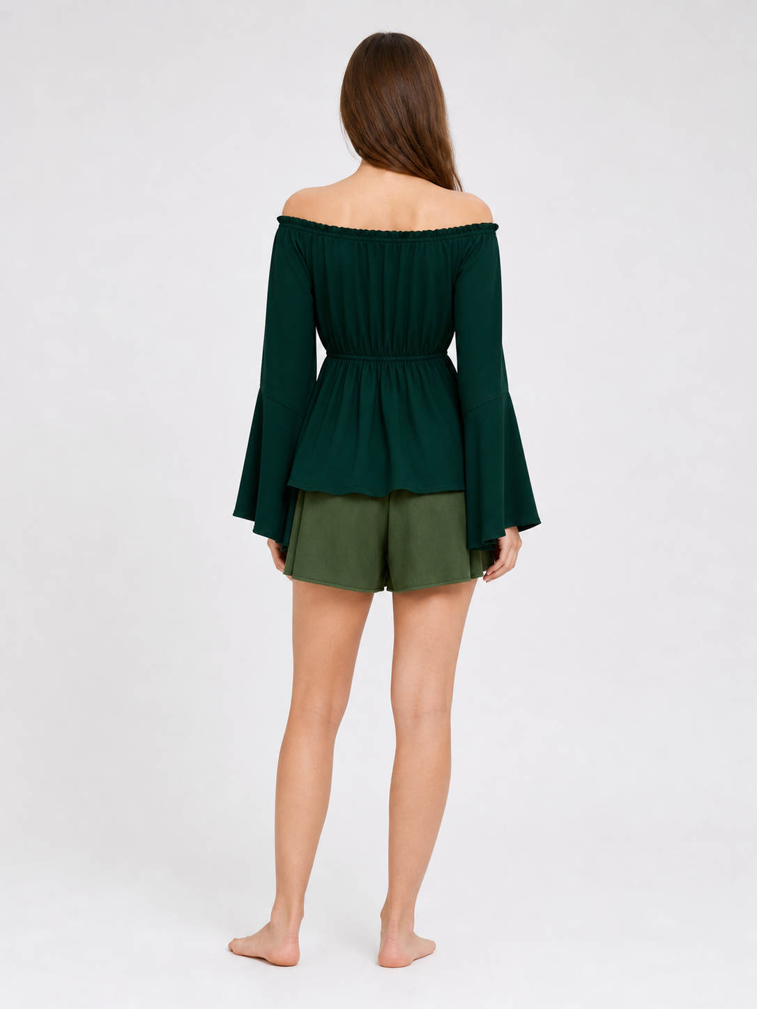 Off-the-Shoulder Blouse with Long Sleeves