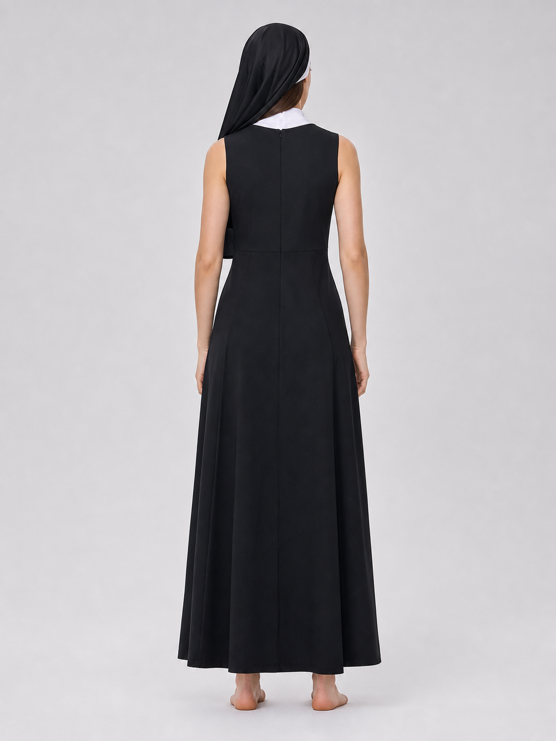 Gothic Robe Dress with High Side Slits back view