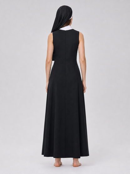 Gothic Robe Dress with High Side Slits back view