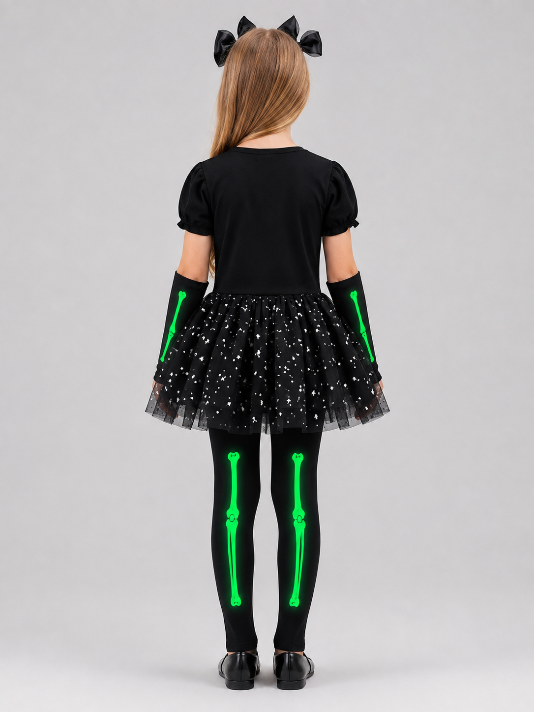 Children's Carnival Costume with Mask and Tutu Skirt back view