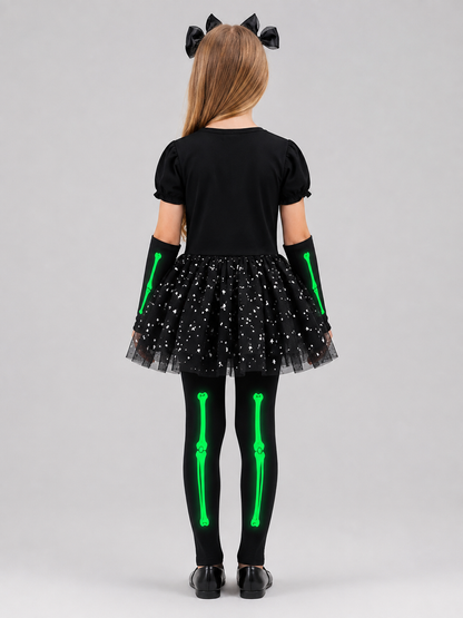 Children's Carnival Costume with Mask and Tutu Skirt back view