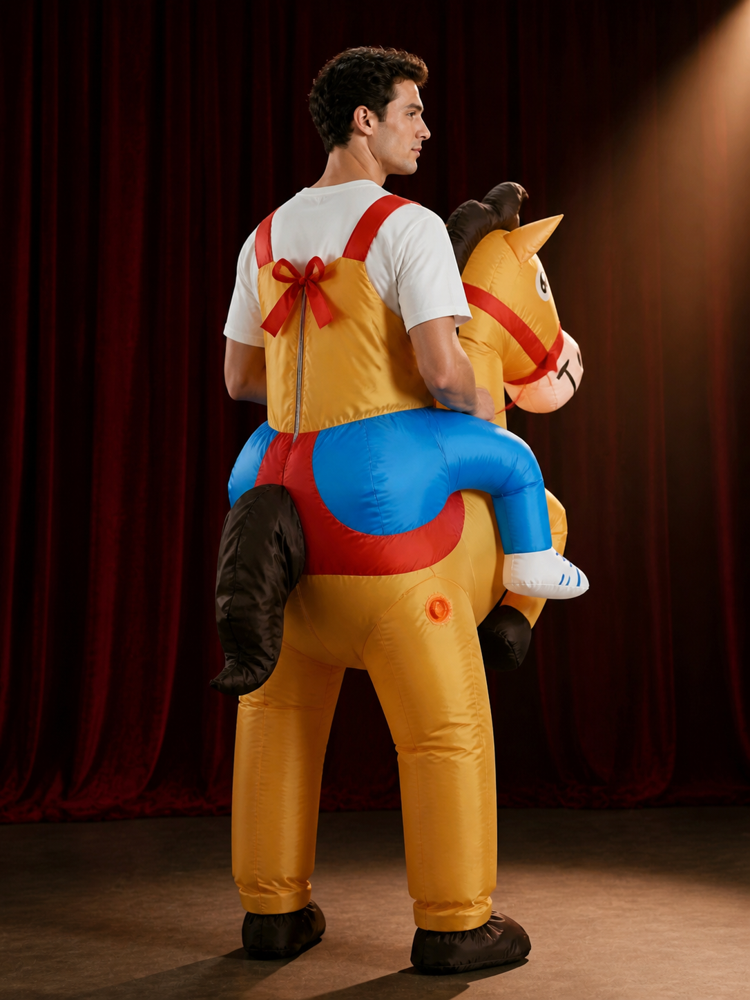 Inflatable Horse Costume for Kids and Adults, Funny Halloween Party Outfit back view
