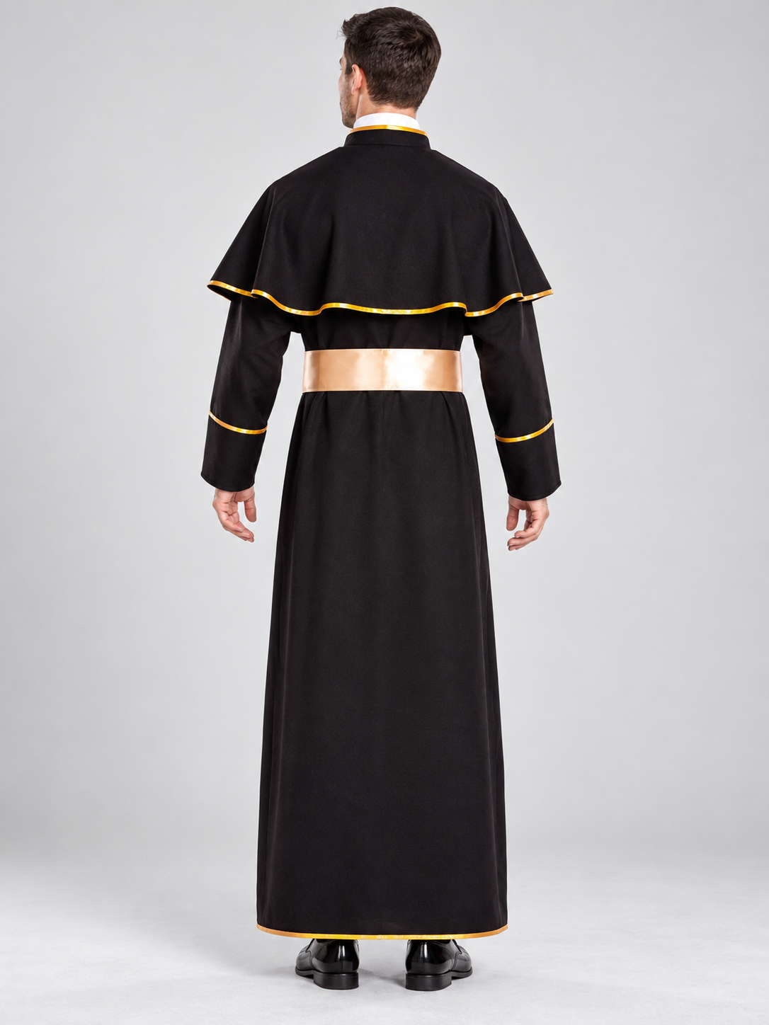 Priest Costume with Cape, Belt, and Cross