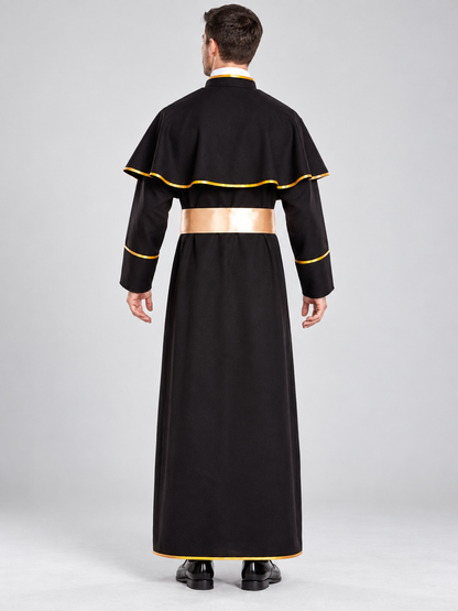 Priest Costume with Cape, Belt, and Cross