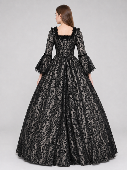 Gothic vintage floor-length dress with sleeves