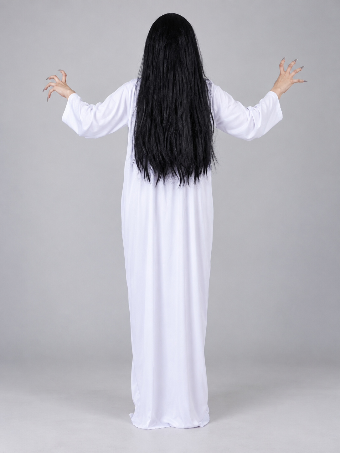 Ghost Costume: Long White Dress with Long Sleeves