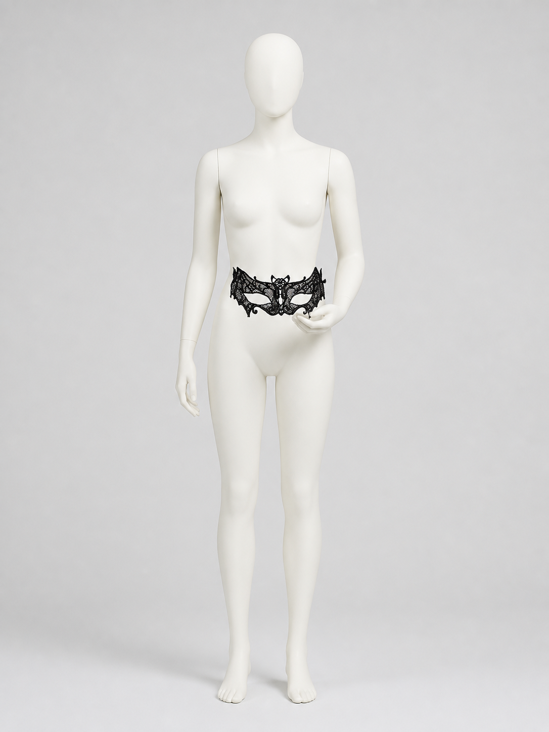 Black Lace Eye Mask, Gothic Style back view