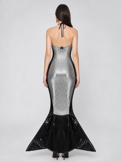 Mermaid Performance Costume with a Scales Pattern