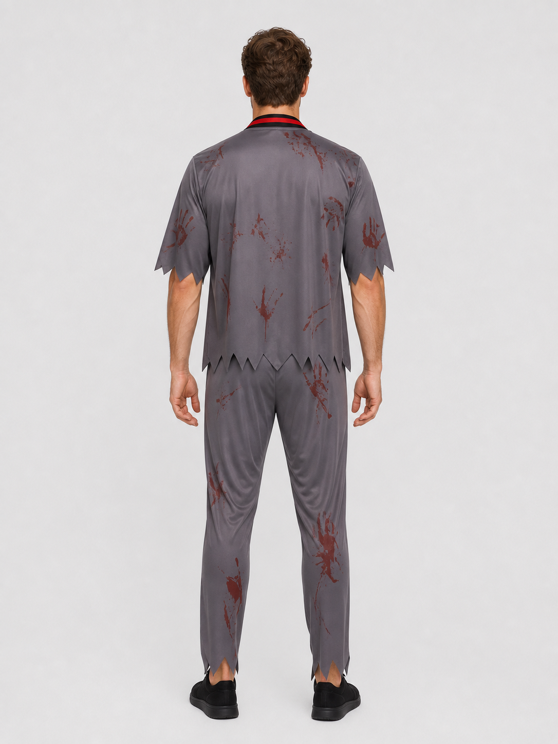 Halloween Zombie Costume, Ripped Set back view