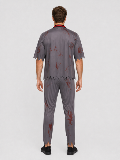 Halloween Zombie Costume, Ripped Set back view