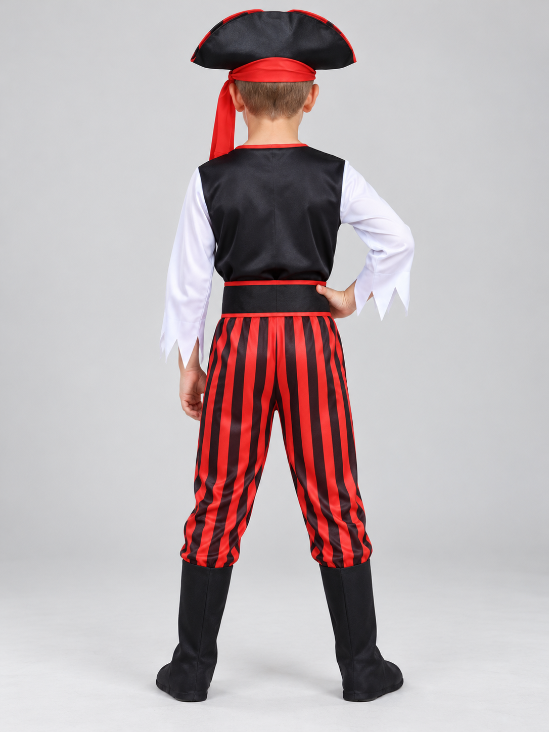 Kids' Pirate Costume with Black Hat and Vest