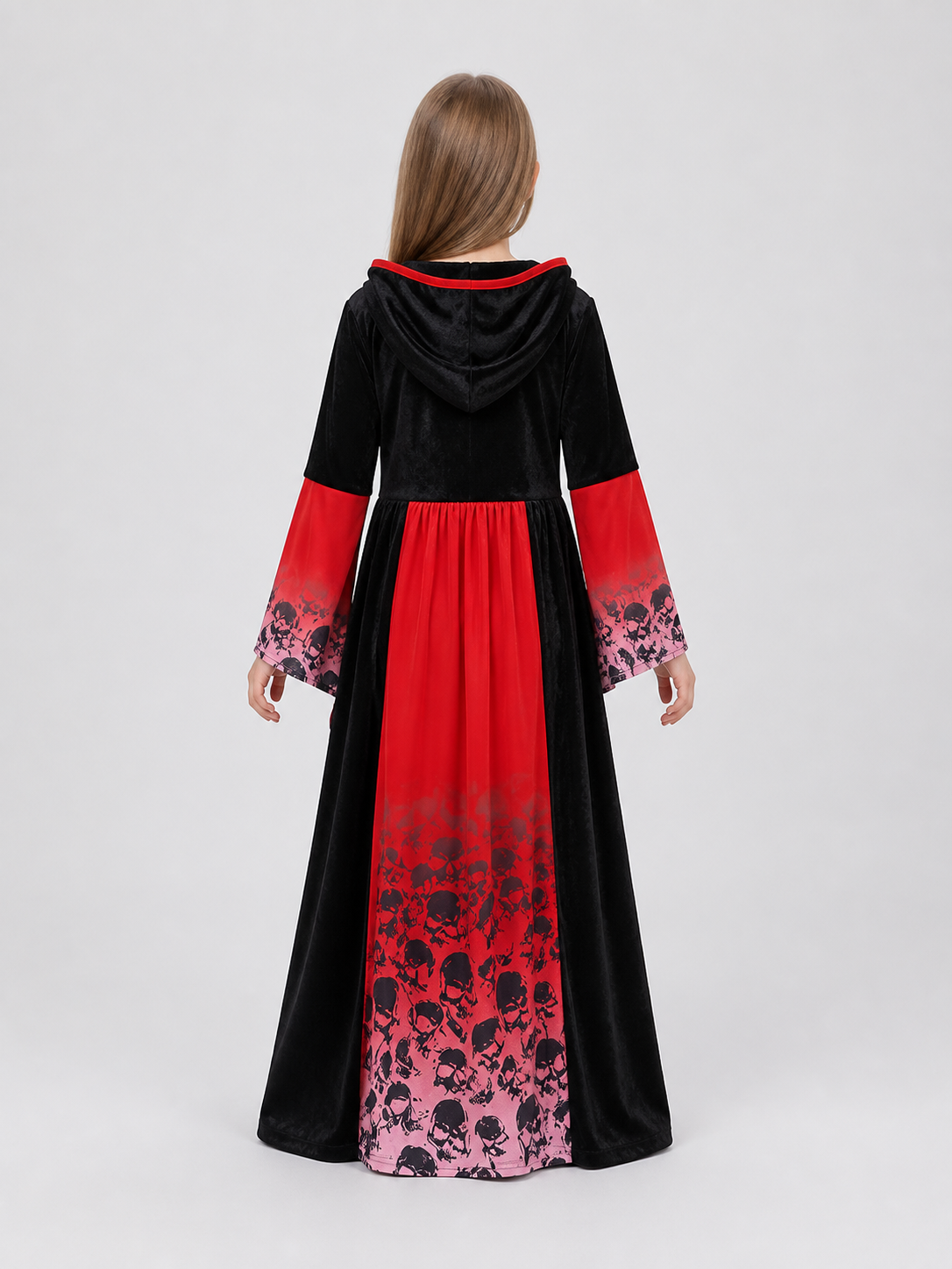 Hooded Skull Dress Robe for Halloween Cosplay