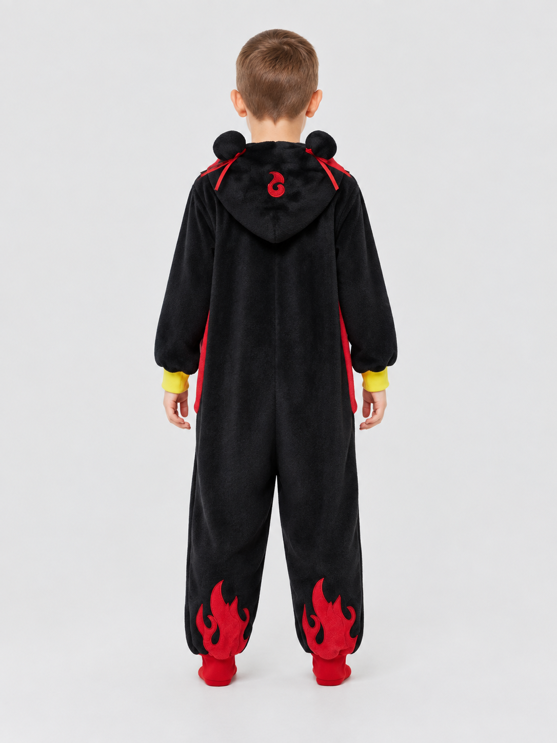 Kids' Flannel Hooded Pajama Jumpsuit with Ears
