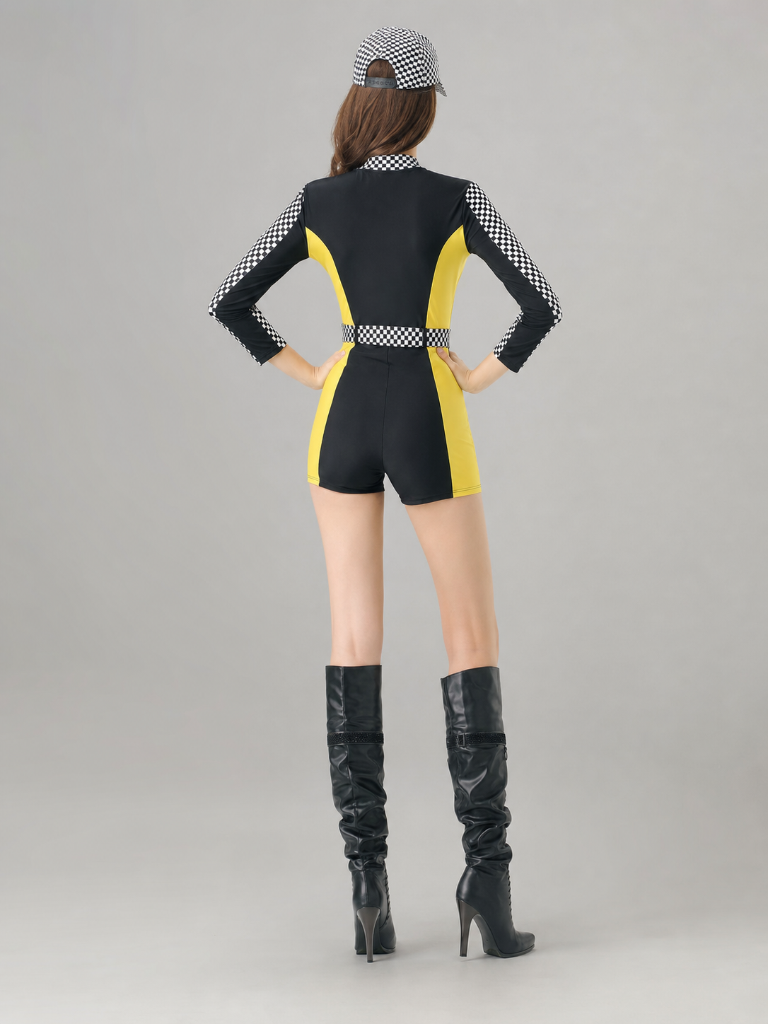 Racing-Style Long-Sleeve Romper