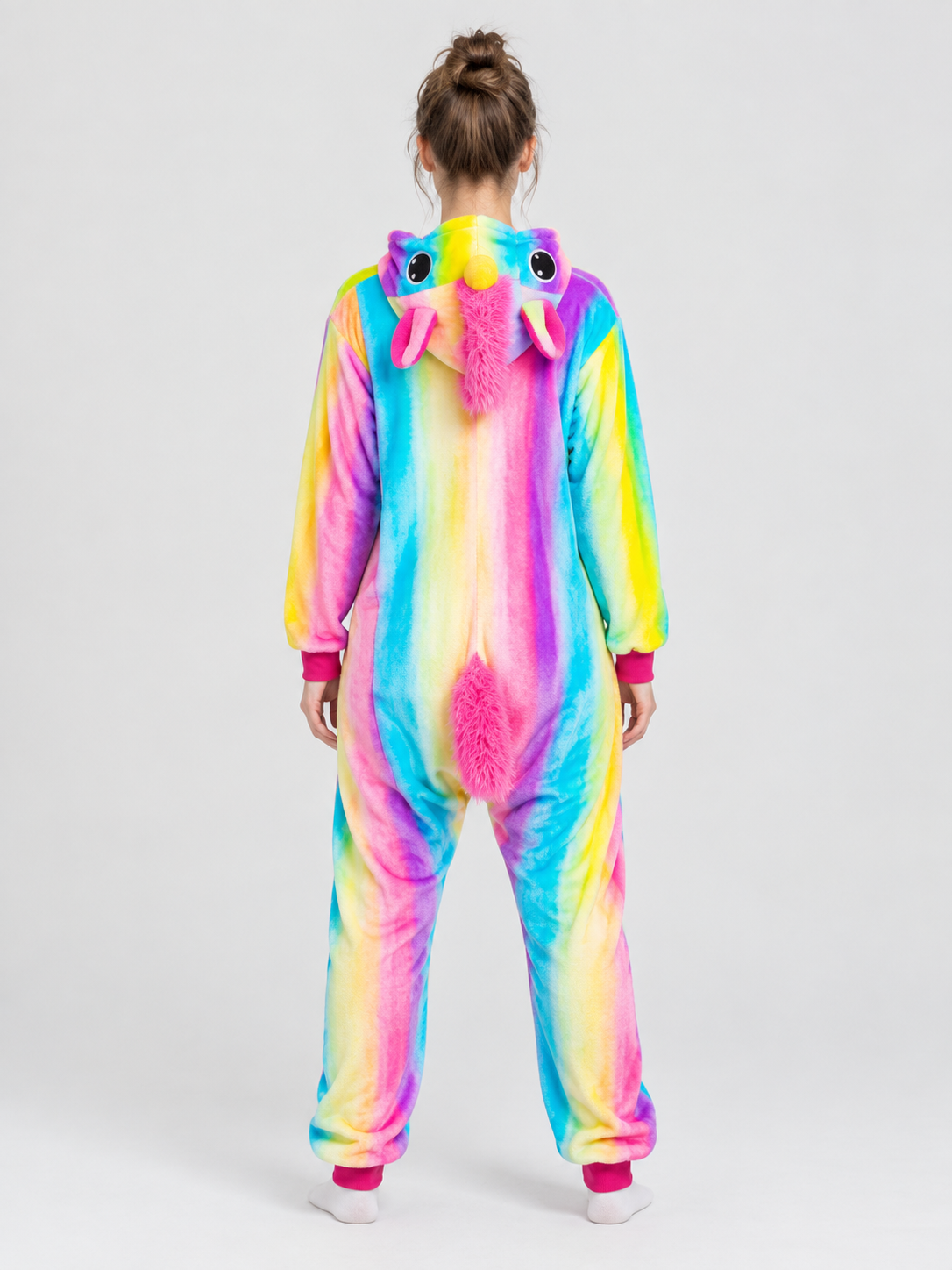 Flannel Hooded Unicorn Pajama Jumpsuit