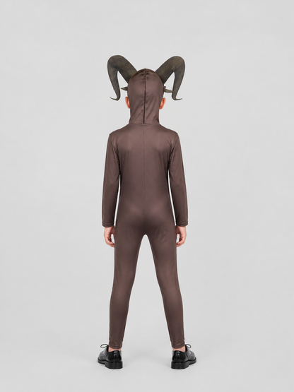 Carnival Jumpsuit "Goat Monster" with Hood back view