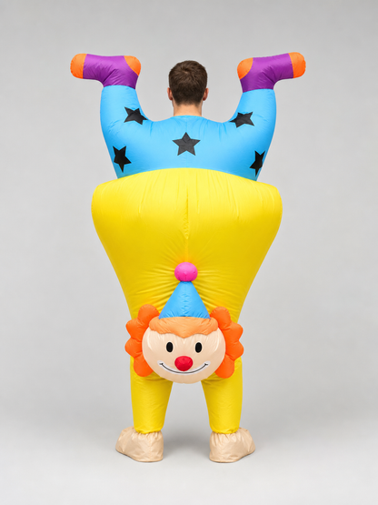 Inflatable Clown Costume with an Upside-Down Design