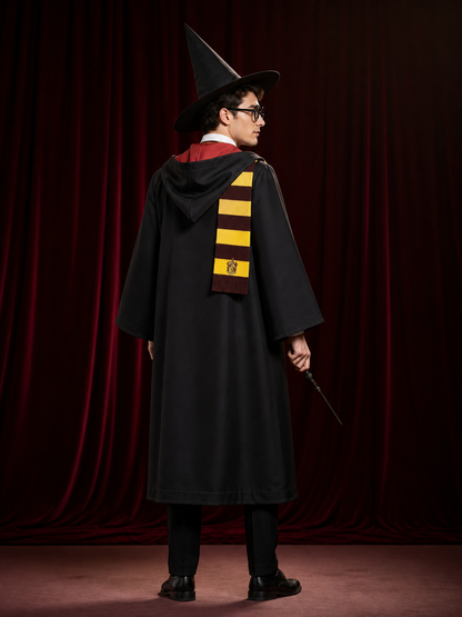 Magic School-Style Wizard Costume for Role-Playing Games back view