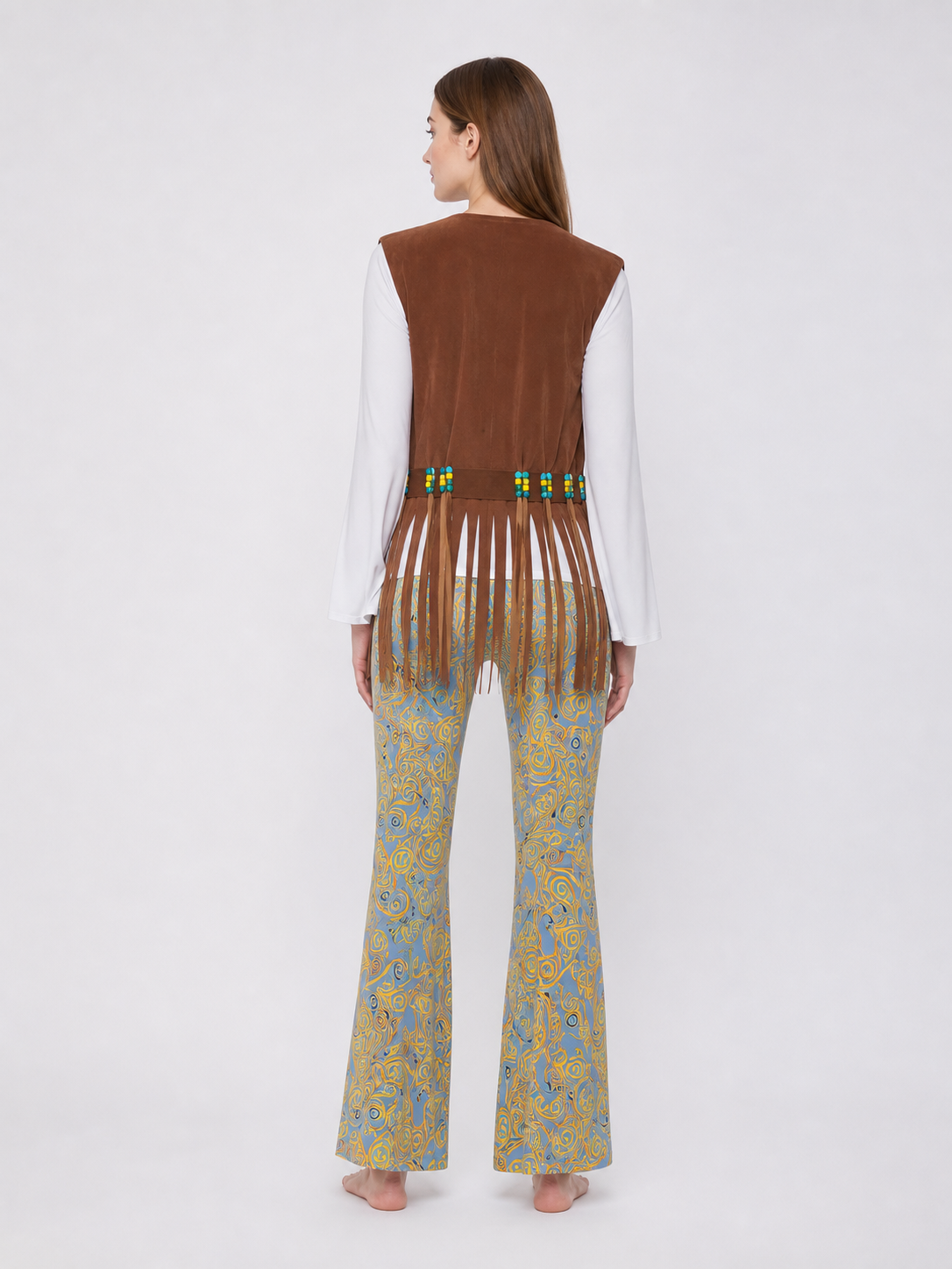Stage Costume with Vest, Fringe, and Pants back view
