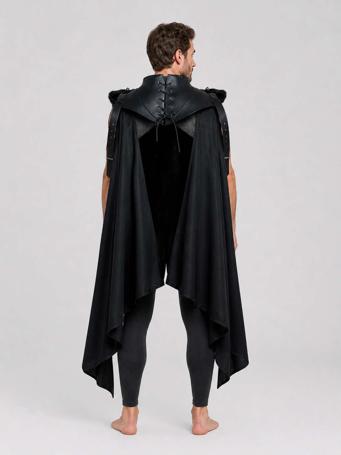 Black Death Cloak for Halloween, Vampire Costume back view