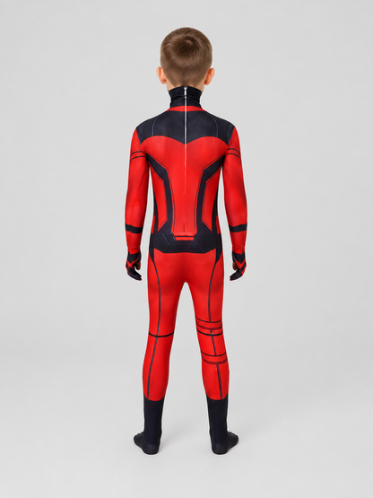 Daredevil Cosplay Costume: Red Jumpsuit with Mask back view