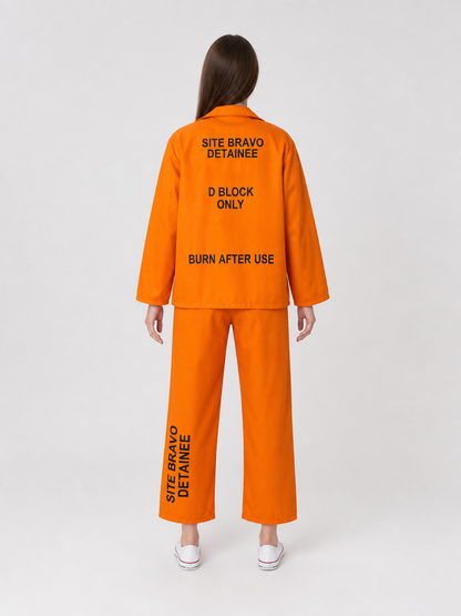 Prisoner Costume for Cosplay, 3-Piece Set, Orange