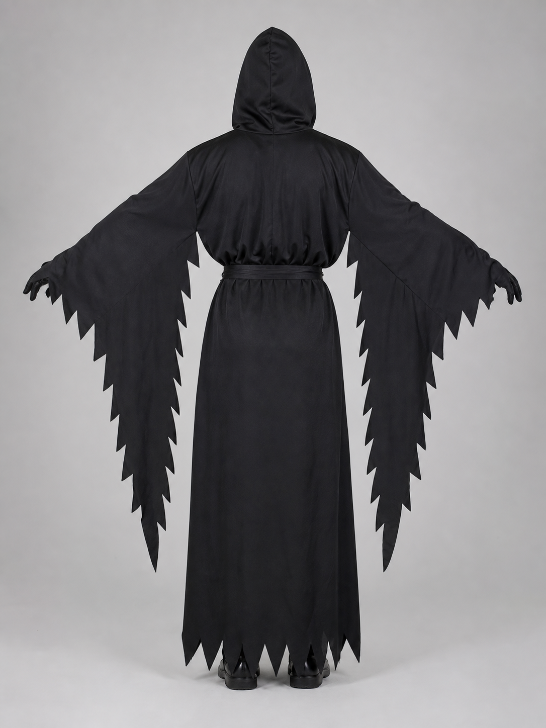 Black ghost robe with hood and white mask