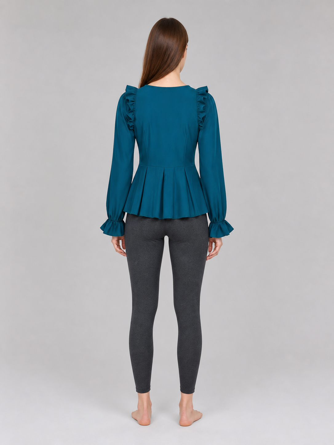 Renaissance Blouse with a Jabot, Lace-Up Detail, and Sleeves