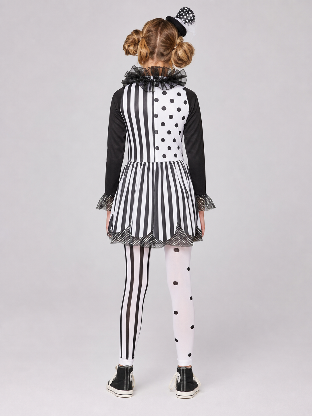 Black-and-White Striped Clown Costume