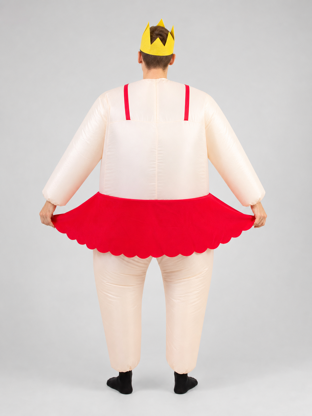 Inflatable clown costume in ballet style with a crown for the stage