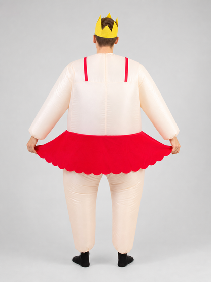 Inflatable clown costume in ballet style with a crown for the stage