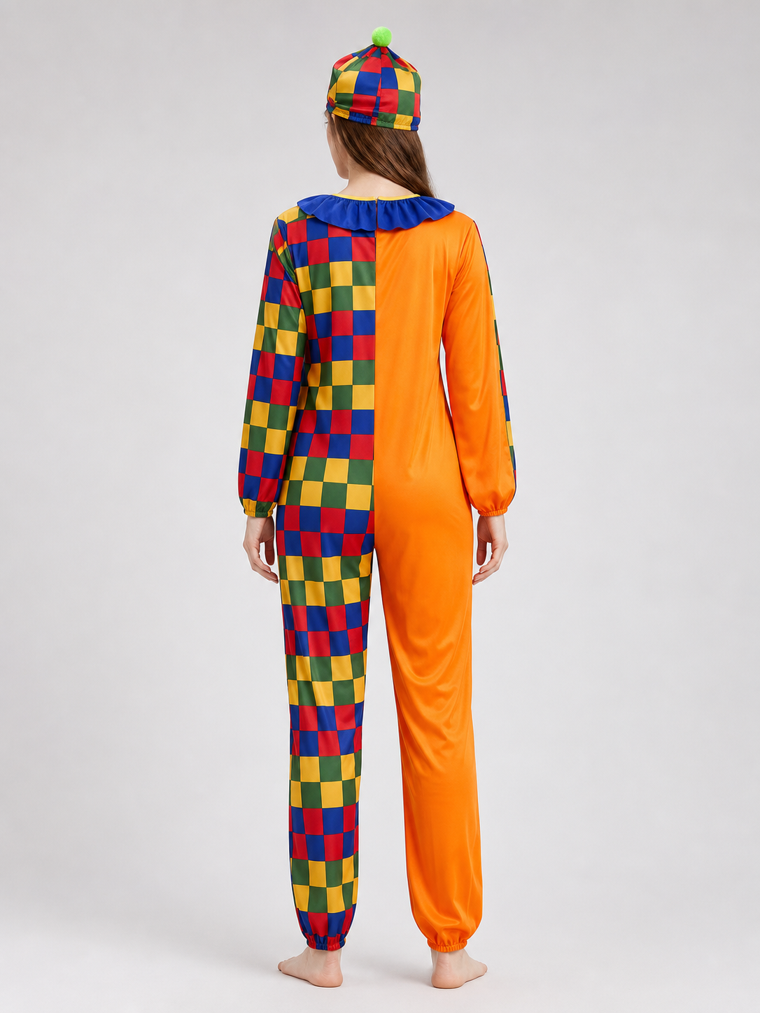 Clown Costume Jumpsuit with Hat for Parties