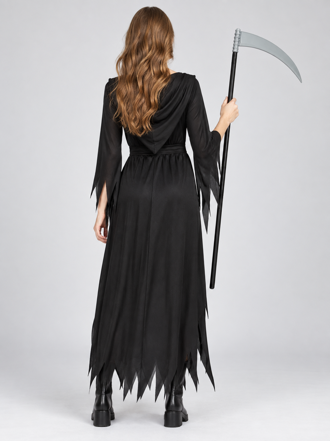 Costume Scythe with Black Handle and Silver Blade