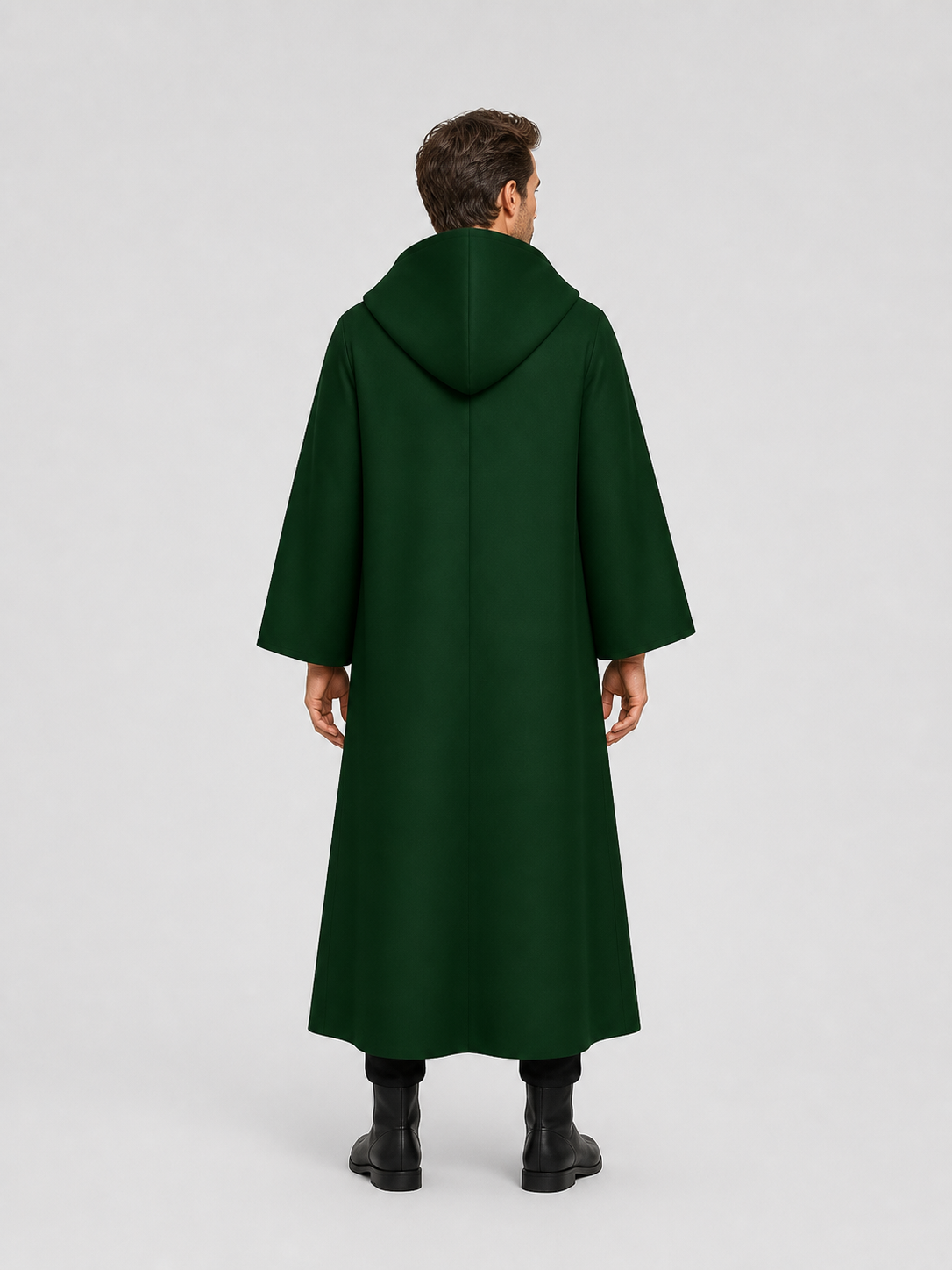 Dark Green Hooded Cloak for Halloween back view