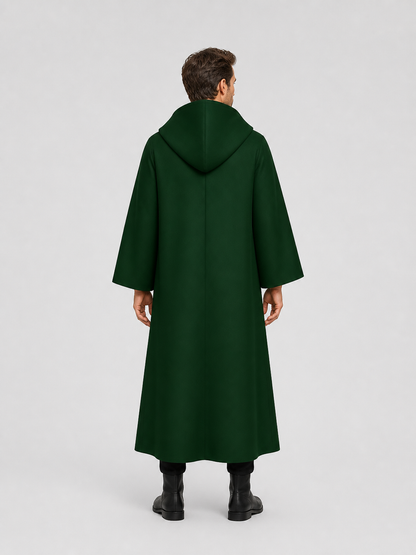 Dark Green Hooded Cloak for Halloween back view