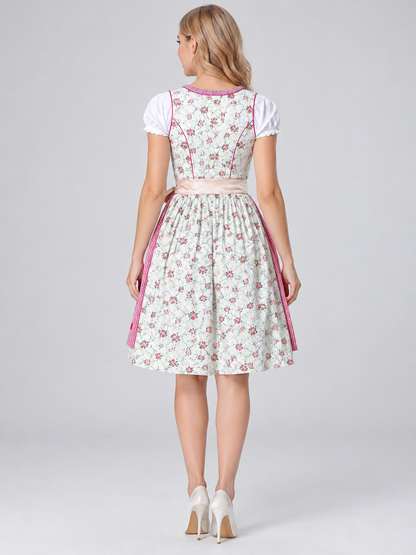 Dirndl-Style Dress with Apron and Bow