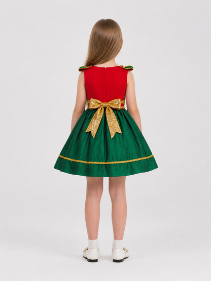 Santa Claus Christmas Dress with Full Skirt back view