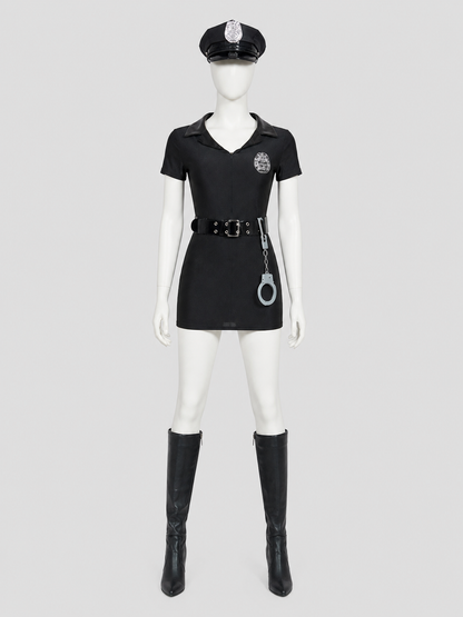 Police Officer Costume Dress S-3XL for Halloween back view